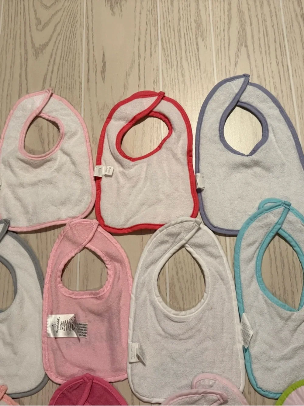 Baby Girl Bib Bundle 14 Pc Pink‎ Cute Sayings Cotton Terry Mixed Brands EUC